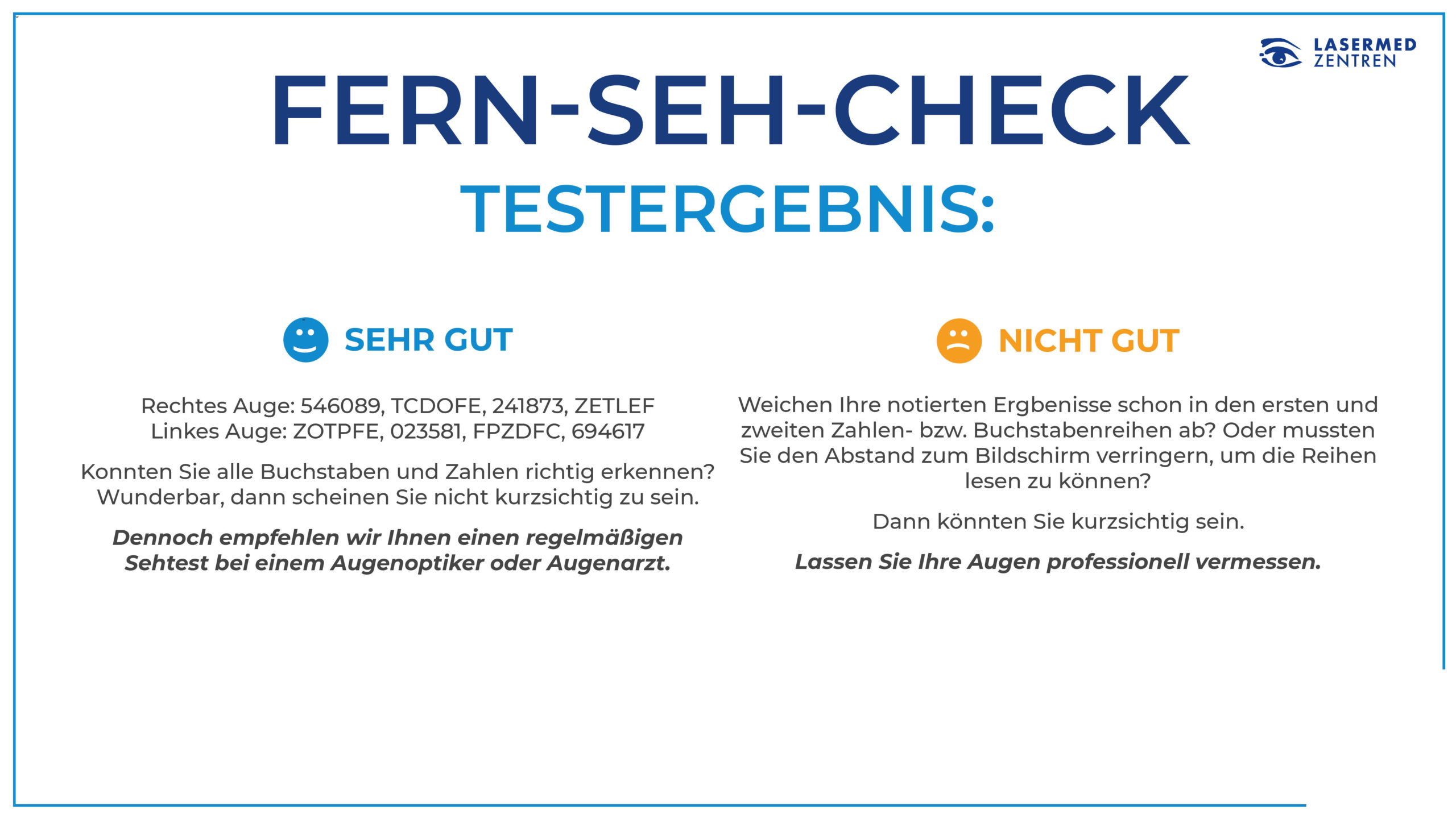 Seh-Check Kurzsichtigkeit